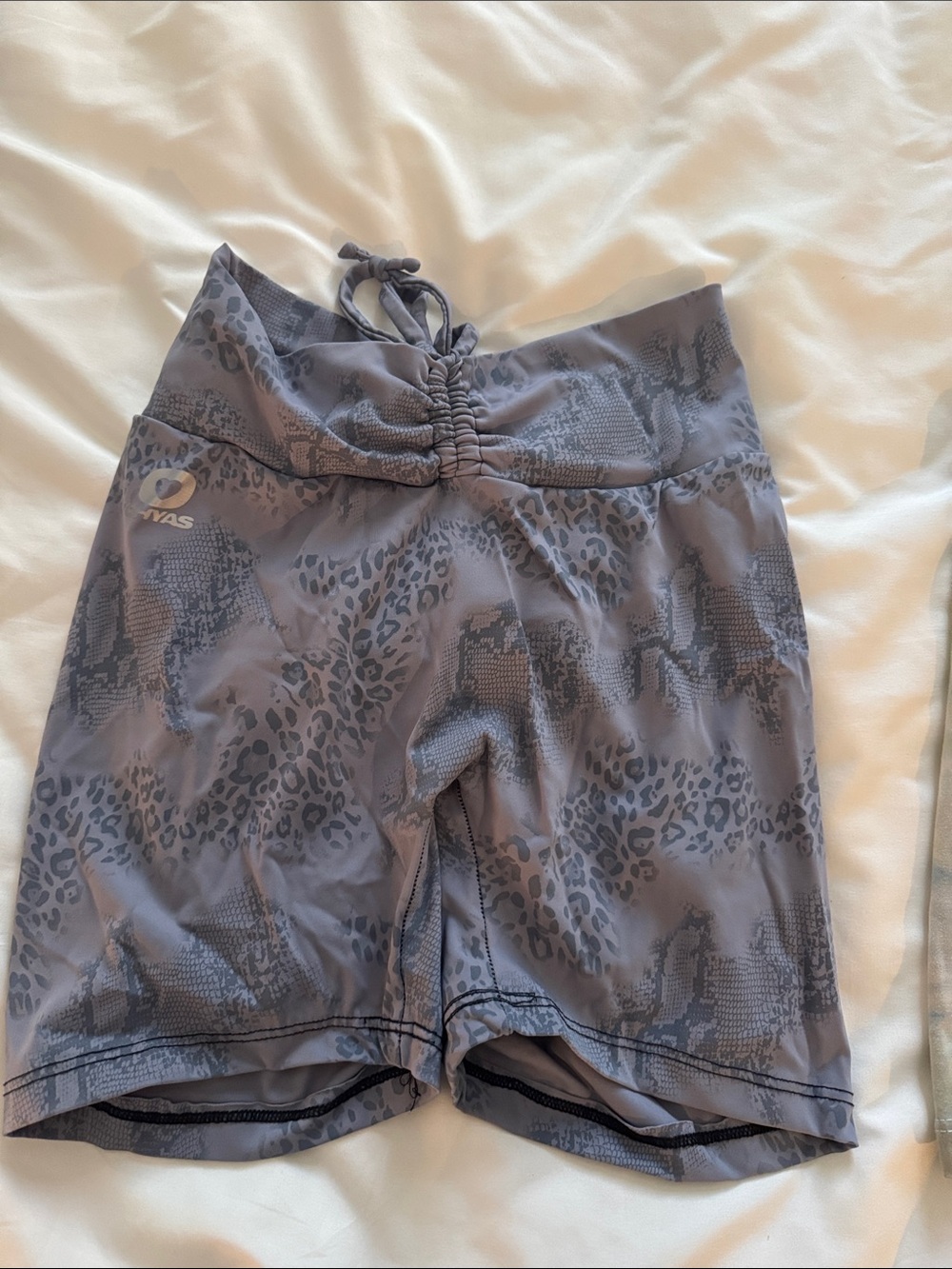 Scrunch butt Brazilian Women's Gray Athletic Bike Shorts with Drawstring Waist